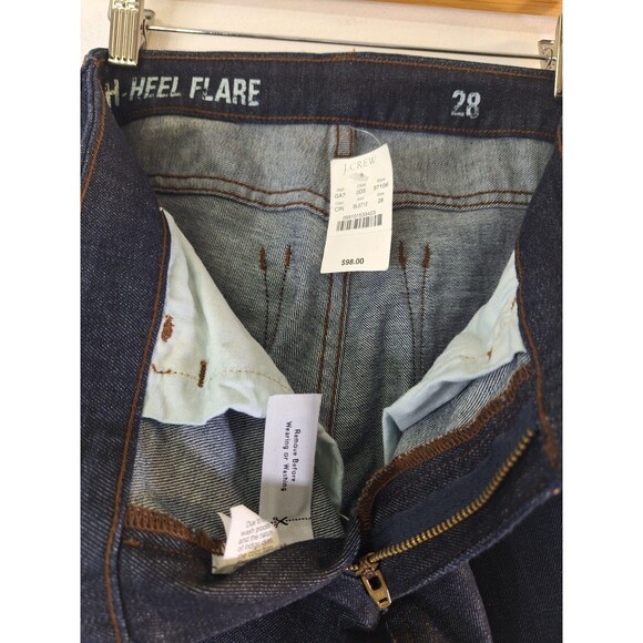 J. CREW High Heel Flare Denim Jeans Women's Size 28 Stretch Boho Western Hippie - Picture 3 of 10